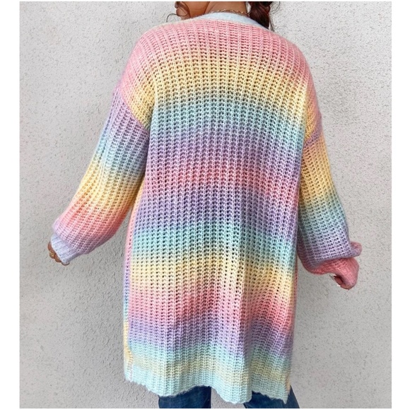 Plus Ombre Open Front Knit Cardigan - Picture 4 of 10